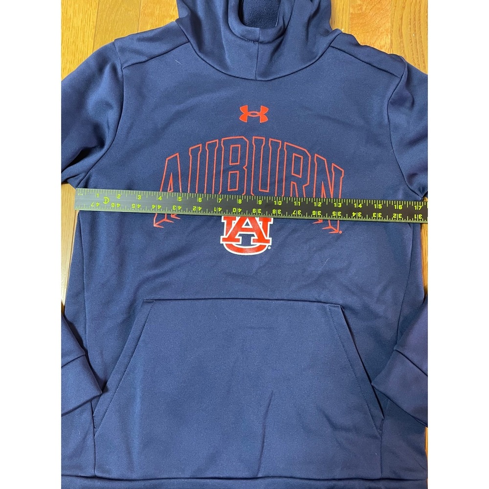 Under Armour Auburn Tigers Navy Blue Hoodie Youth Large YLG Fleece Sweatshirt - Picture 3 of 6